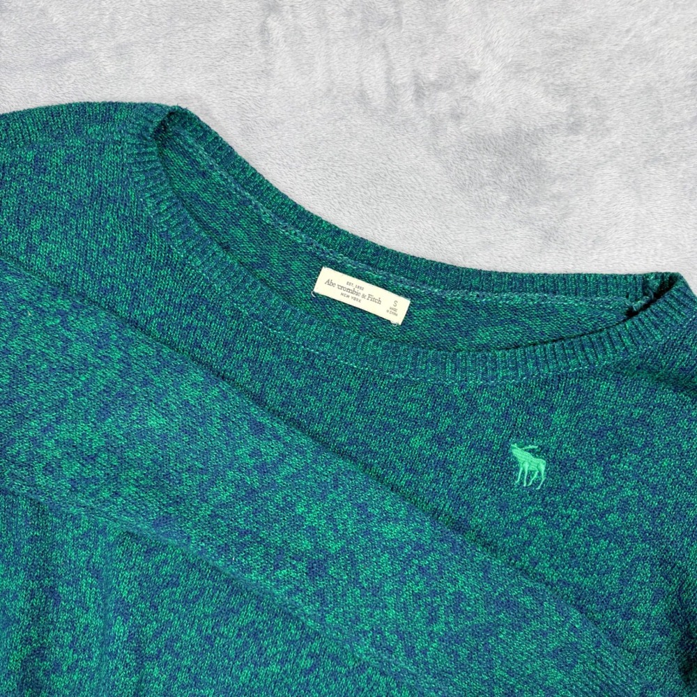 Abercrombie Fitch‎ Green Speckled Crewneck Sweater Women's Size S